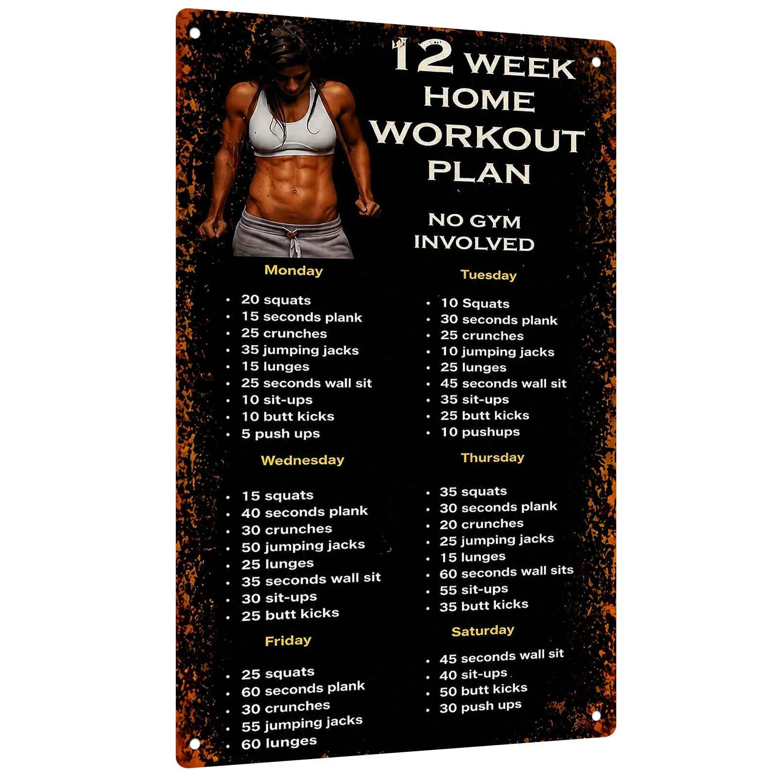 Workout Plan Home Gym - Papan Aluminium untuk Rencana Latihan di