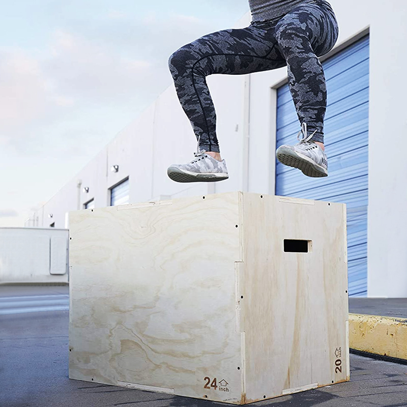 Kotak Lompat Plyometric Kayu 3 - Home Gym Jump Box ulasan dan harga